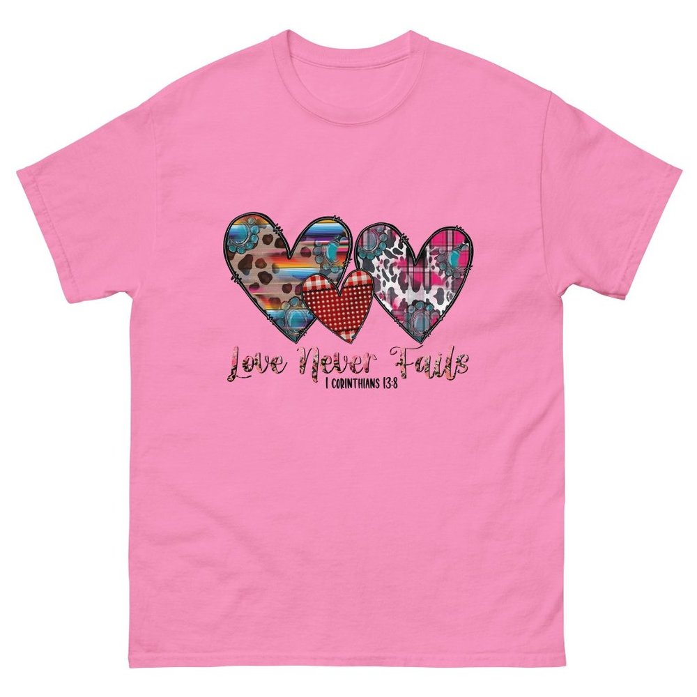 Love never fails Valentine's T-shirt